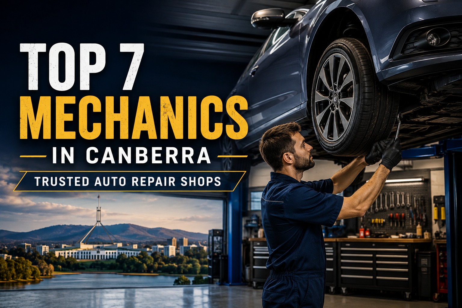 Professional mechanic servicing a vehicle in a Canberra workshop